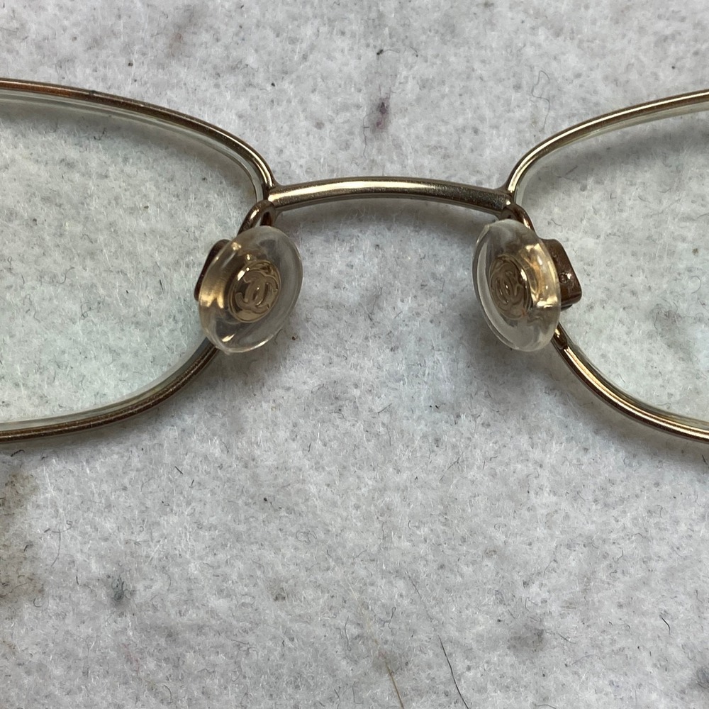 Chanel 2075-B c.304 Eyeglasses Gold Crystal Rectangle Frames Italy 51-17-135 - Picture 6 of 11